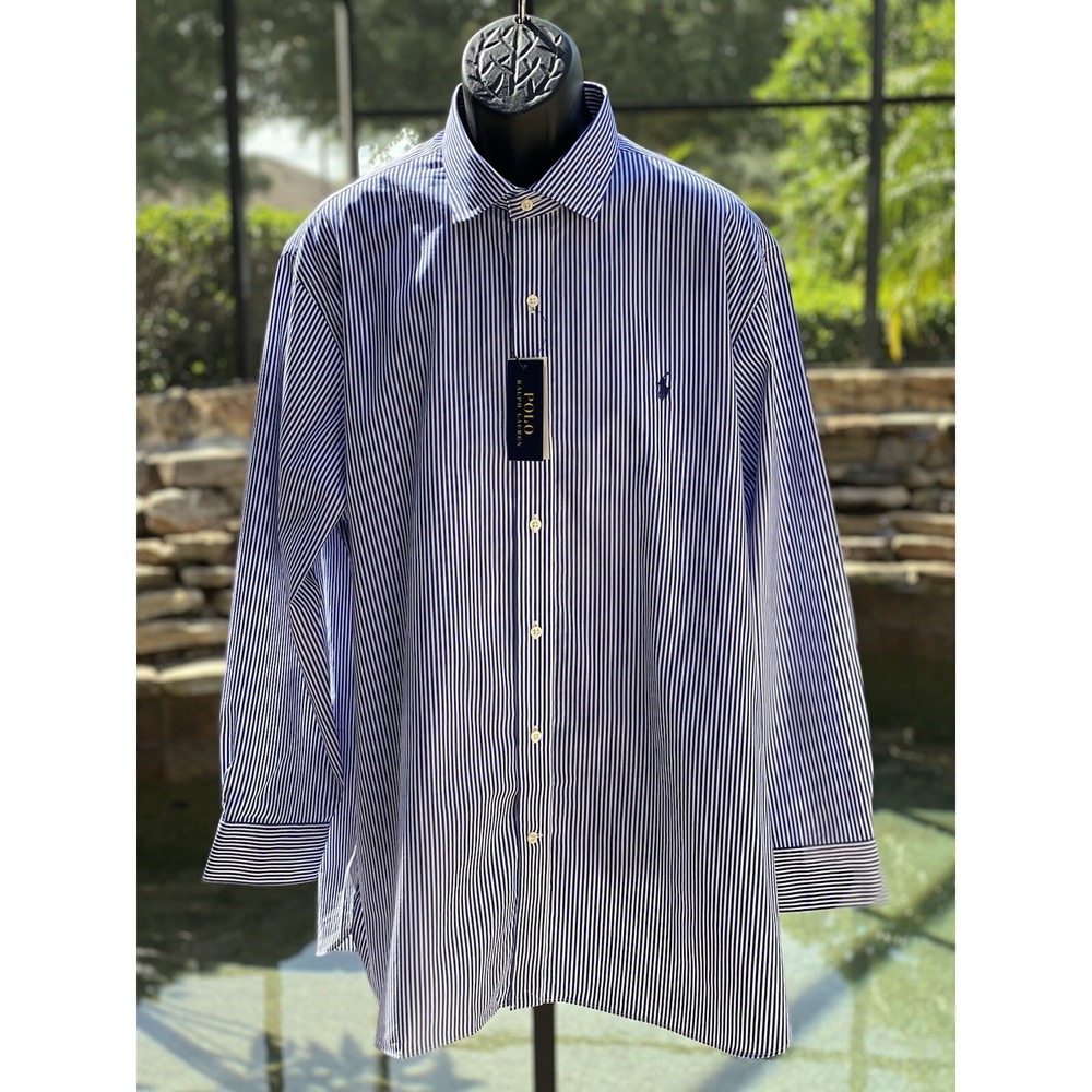 Polo Ralph Lauren Men's 17 Long Sleeve Striped Cotton Stretch Shirt